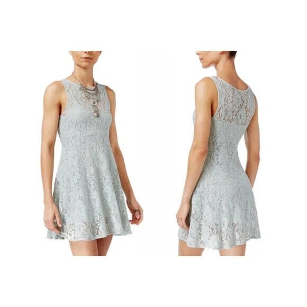NWT Free People Miles of Lace Dress Sky Blue Women's Size Small H14120 - Picture 13 of 13